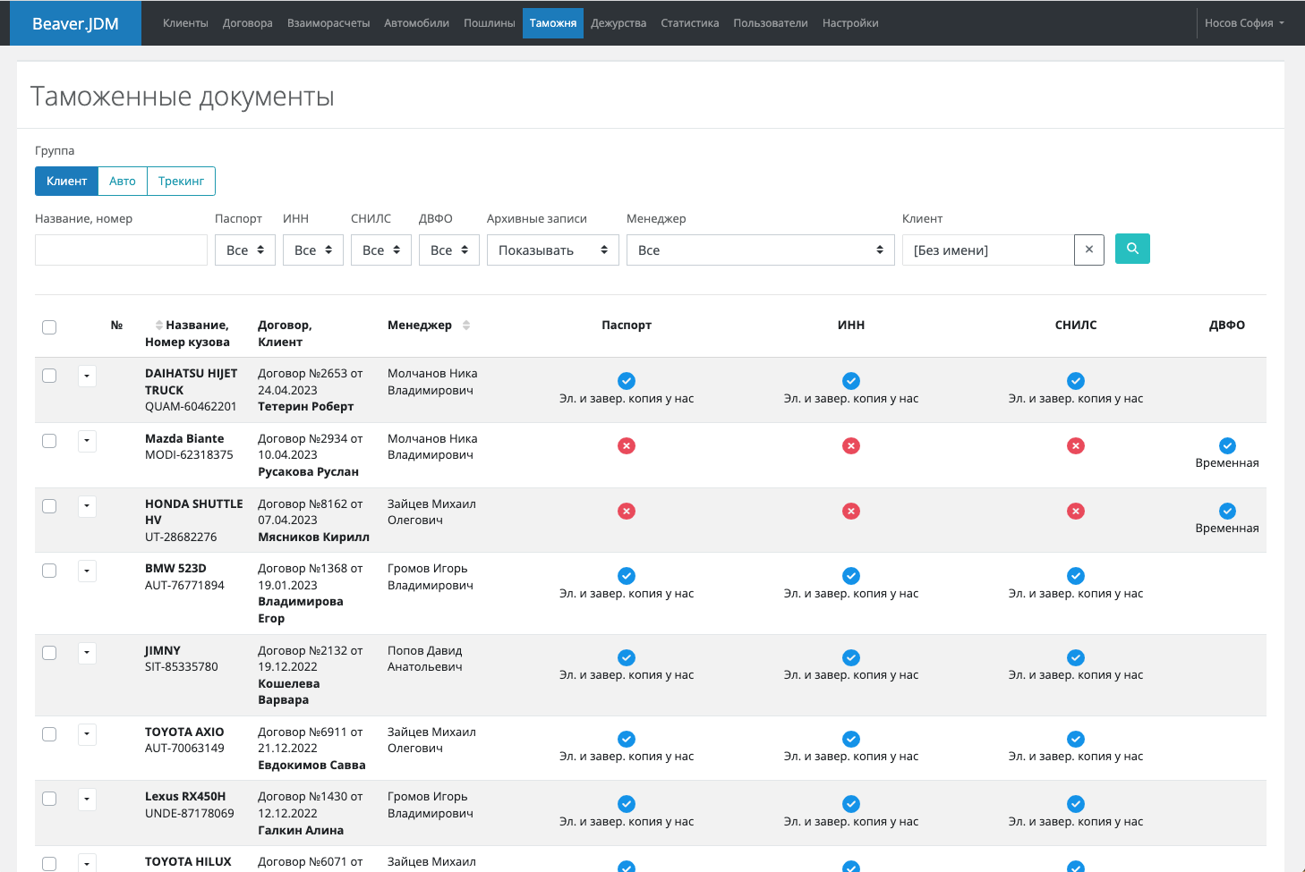 Учет таможенных документов